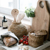 Small bulb shaped banana fiber rope basket used for kitchen storage from artha collections