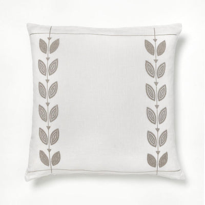 Hand Embroidered Throw Pillow with petal border by Artha Collections