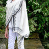 Jamdani Shawl Wrap - Black | Handwoven Shawls by Artha Collections
