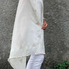 Handwoven Cotton Shawl Wrap in White with Gold Accent by Artha Collections