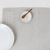beige linen placemat with petal design hand embroidery by artha collections