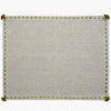 Beige line table mat hand embroidered with a sage green border from artha collectioons