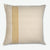 Square throw pillow organic cotton cream with yellow  stripe design handwoven in bhutan from artha collections