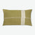 Cotton silk blend rectangular throw pillow green with white stripe. Handwoven natural dyes from artha collections