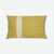 Rectangular throw pillow Organic cotton silk blend decorative pillow in bold yellow with a white stripe design from artha collections