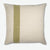Square throw pillow organic cotton cream with green stripe design handwoven in bhutan from artha collections