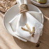 cream linen napkin with tassel detail by artha collections