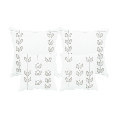 Hand embroidered linen throw pillows set of 4  from Artha Collections