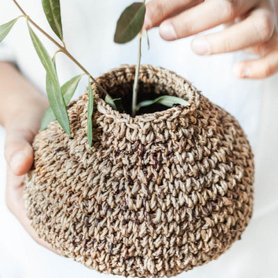 Woven Hand crocheted Vase from Artha Collections