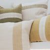 Throw pillow collection organic cotton handwoven with green and yellow designs from artha collections