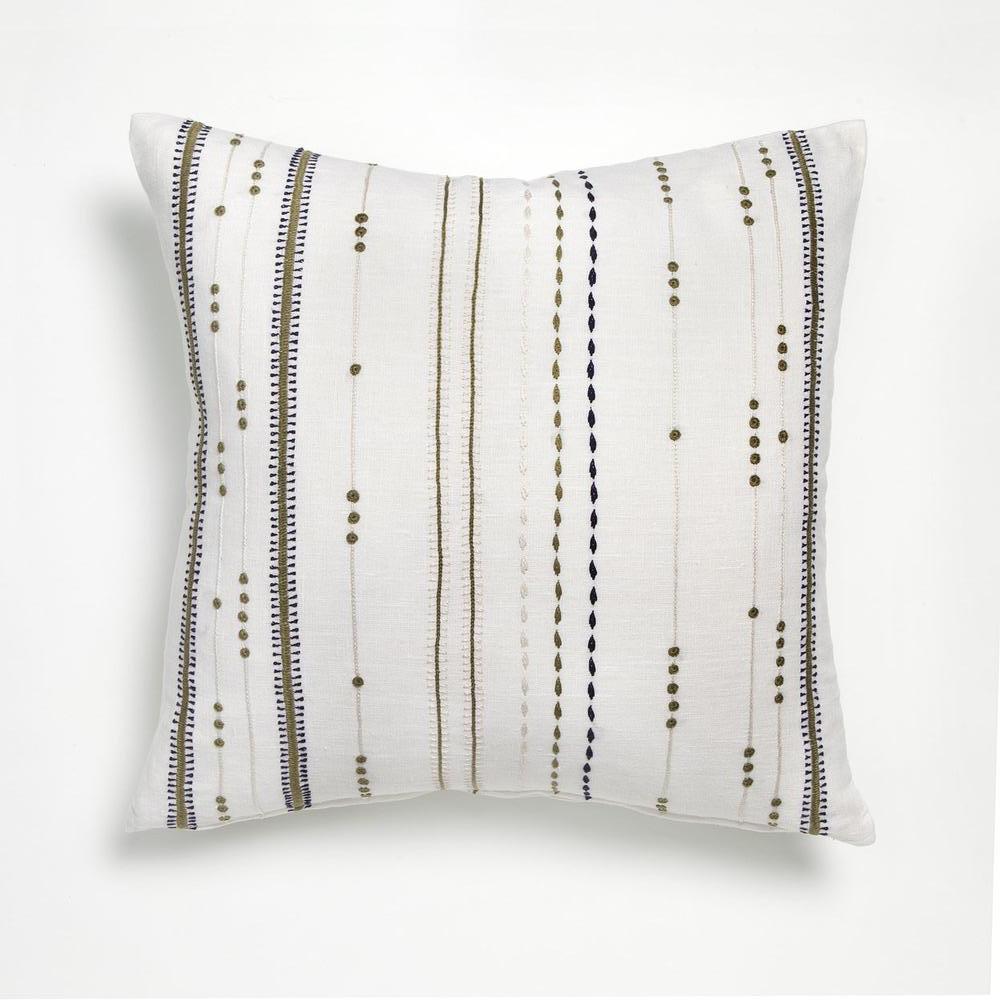 Lines Throw Pillow Dark Green Artha Collections