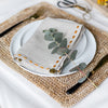 Beige linen napkin hand embroidered from Artha Collections