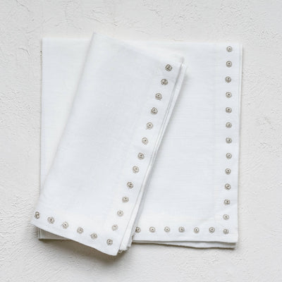 Cream linen napkin set from Artha Collections