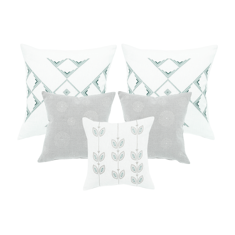 Linen throw pillow set of 5 from Artha Collections