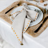 beige linen hand embroidered table napkin from artha collections